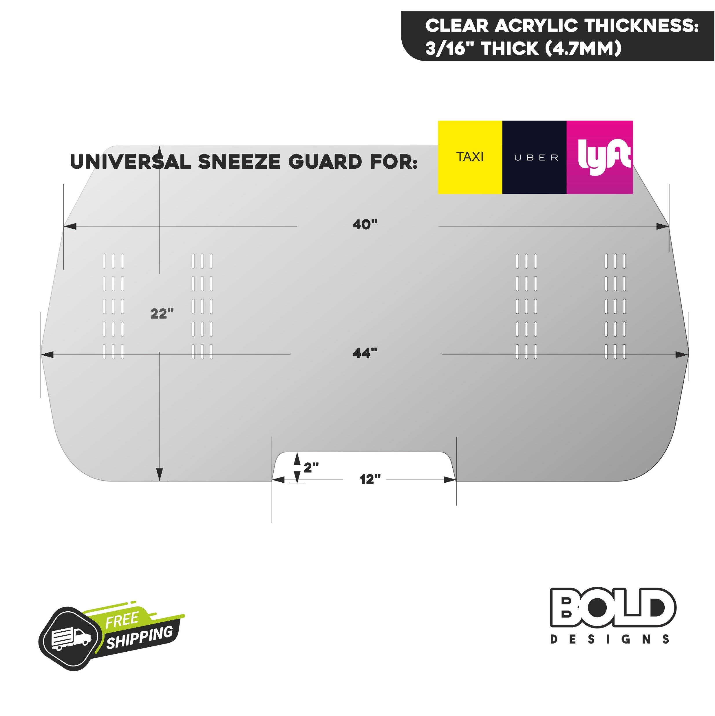 Sneeze Guard for Taxi, Uber & Lyft | Acrylic Barrier